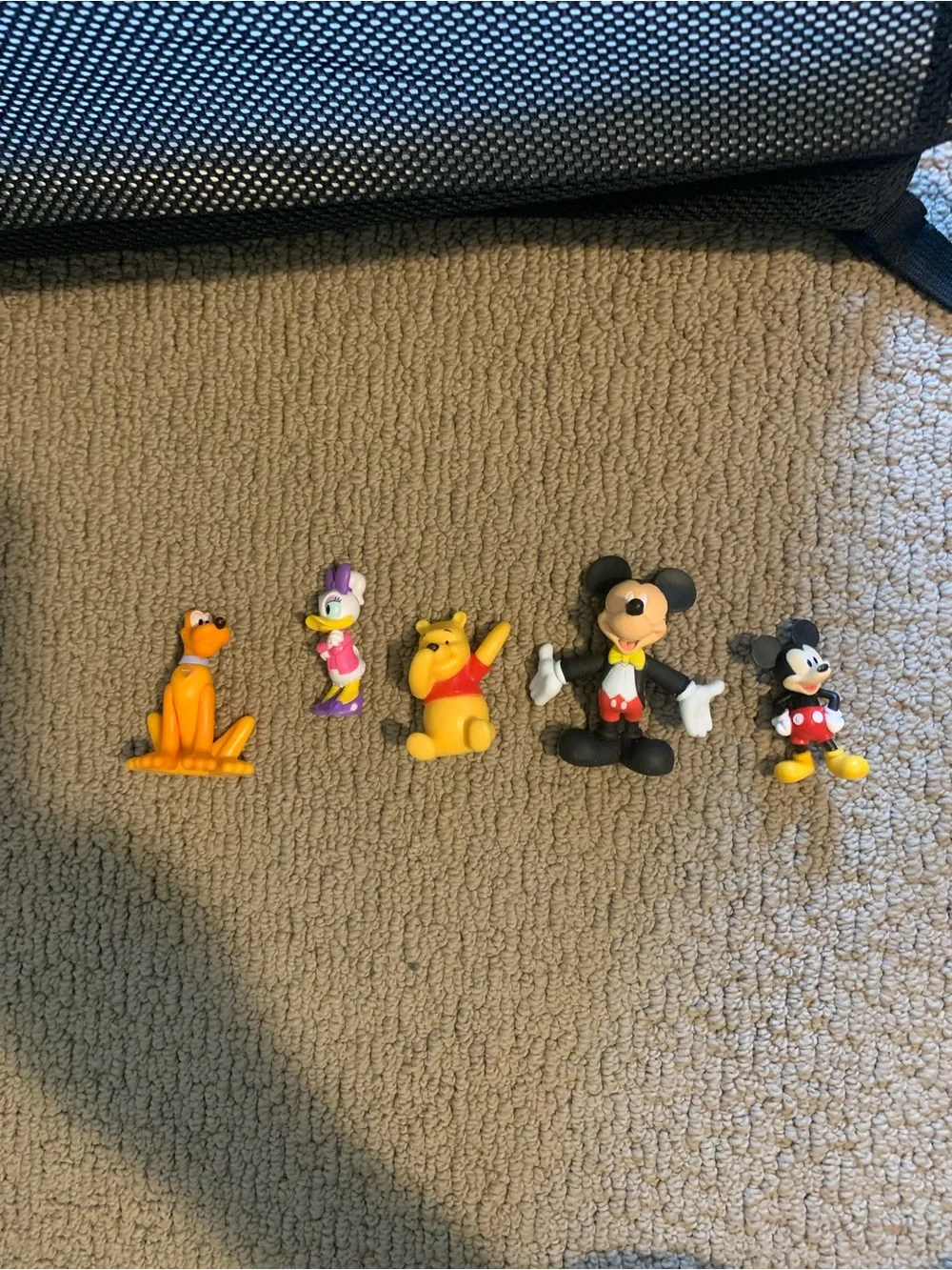 Disney Small Pet Toy Figurine Set - Yellow, Orange, Red, Black, Purple